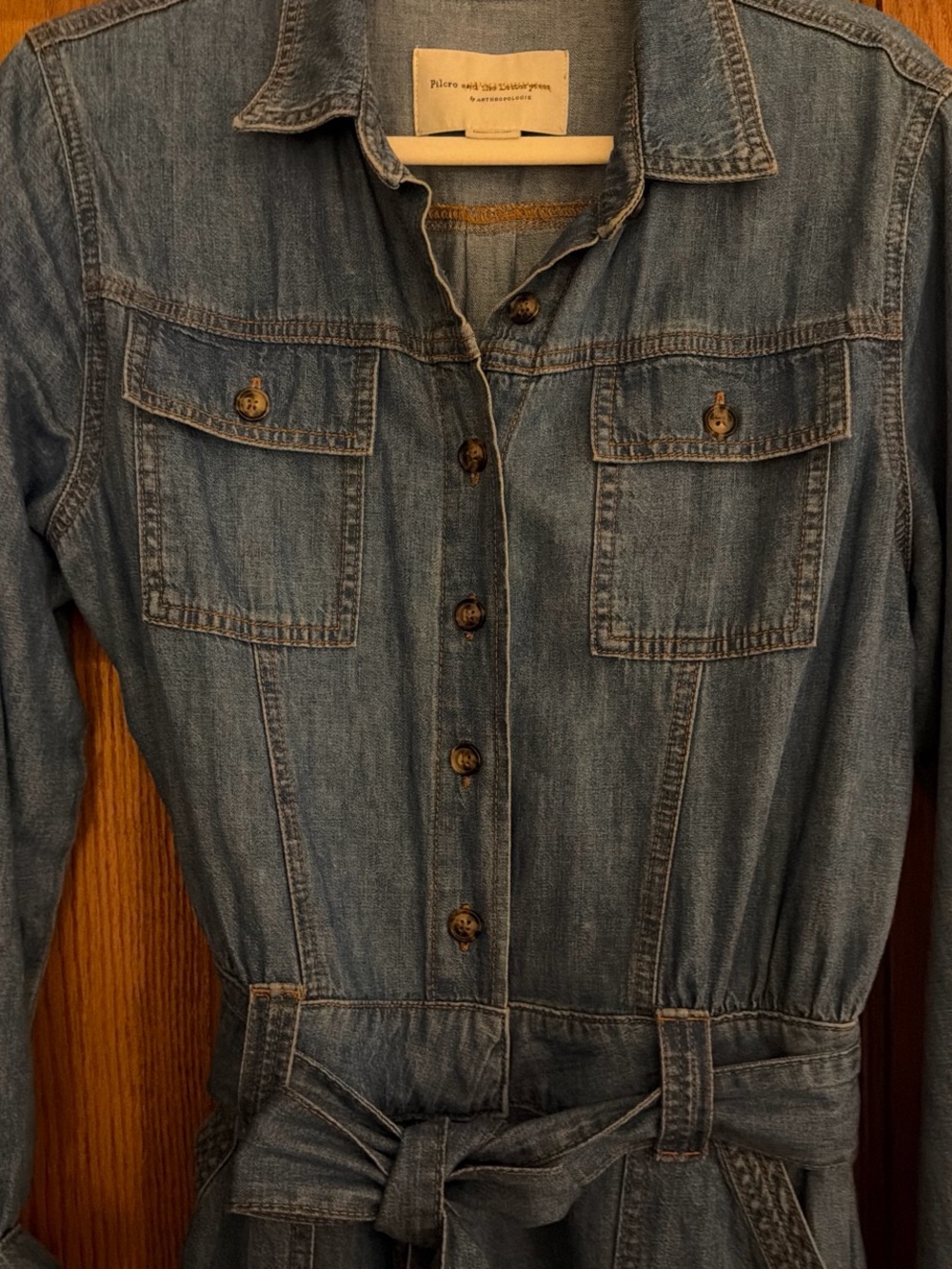 Pilcro Denim Utility Jumpsuit in Blue - Picture 2 of 3